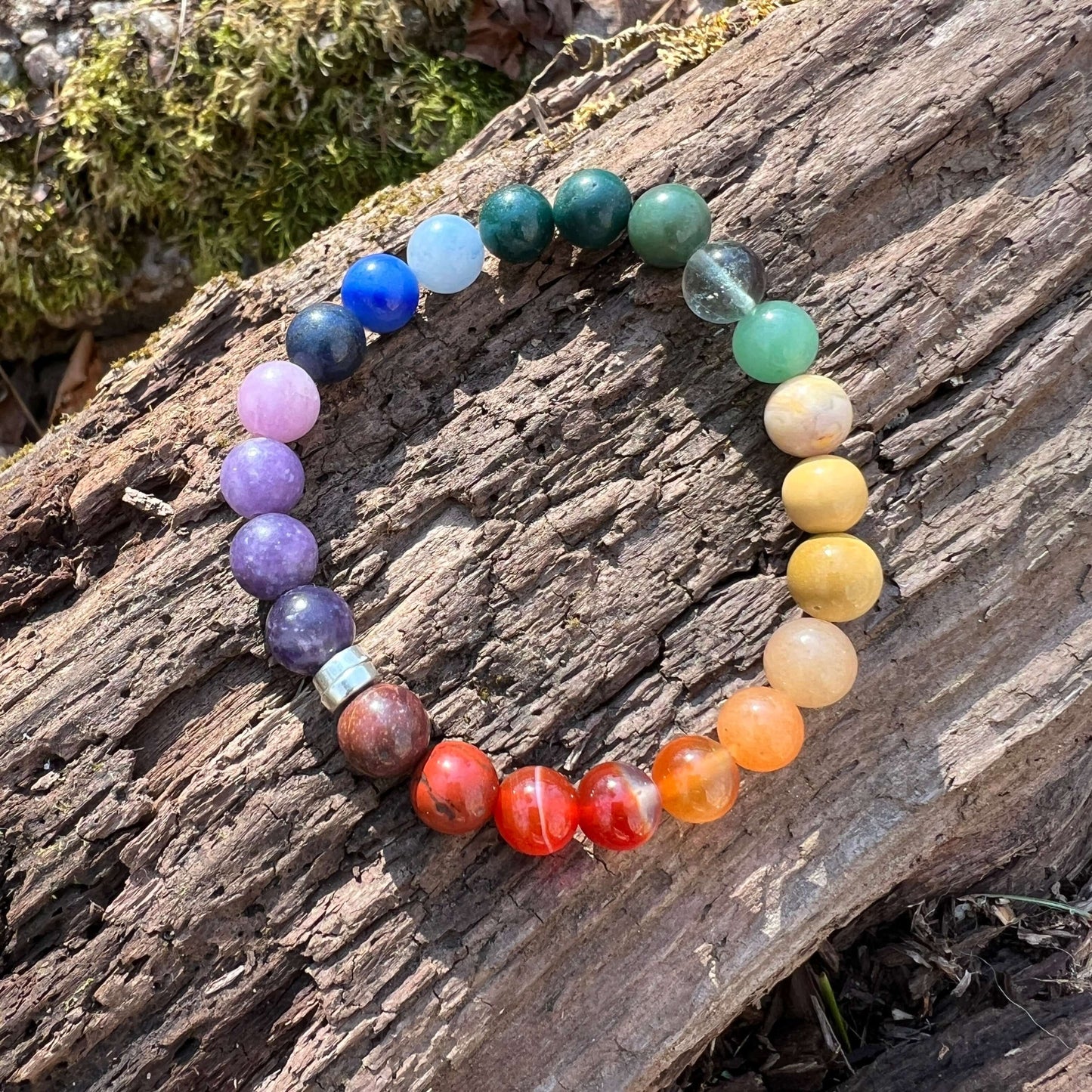 Rainbow Love Bracelet - Natural Gemstone Chakra Pride Bracelet