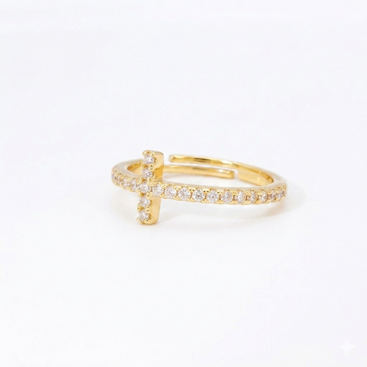 Pave Cross Ring