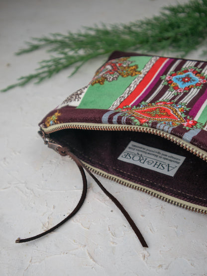 Geo Paisley Velvet Clutch