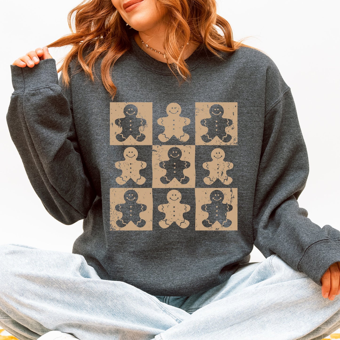 Gingerbread Men, Christmas Cute, Minimalist Sweatshirt