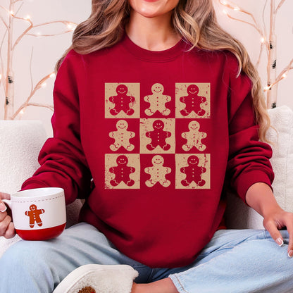 Gingerbread Men, Christmas Cute, Minimalist Sweatshirt