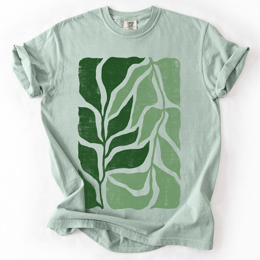 Green Leaf Botanica, Vintage Boho, Nature, Comfort Colors T-Shirt
