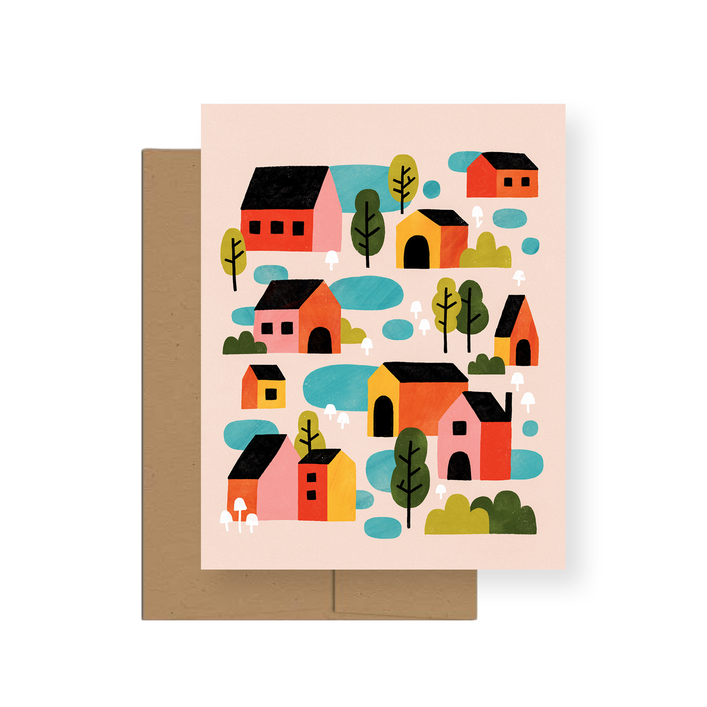 Neighborhood — A2 Greeting Card