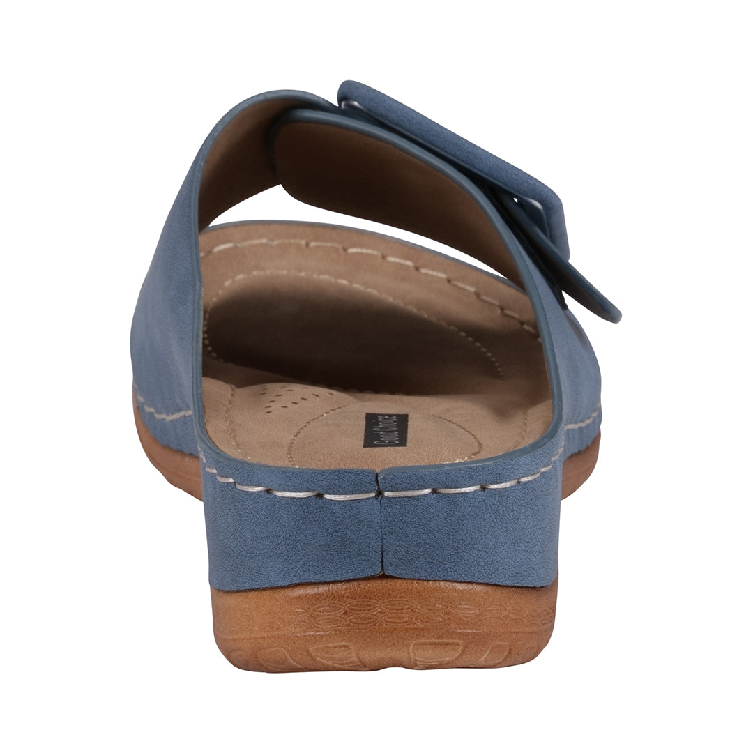 Women's Hamden Royal Blue Buckled Flat Sandals