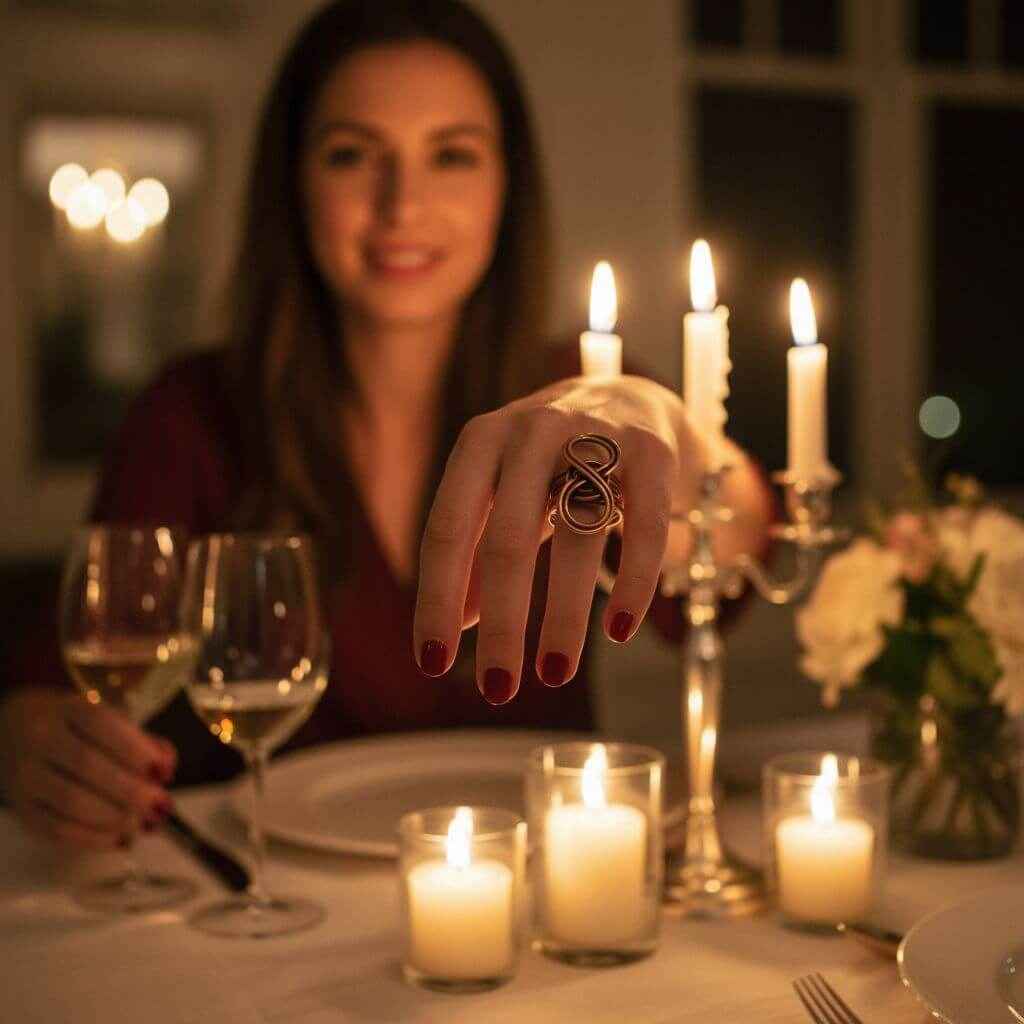 Handmade Copper Sculpted Double Infinity Ring