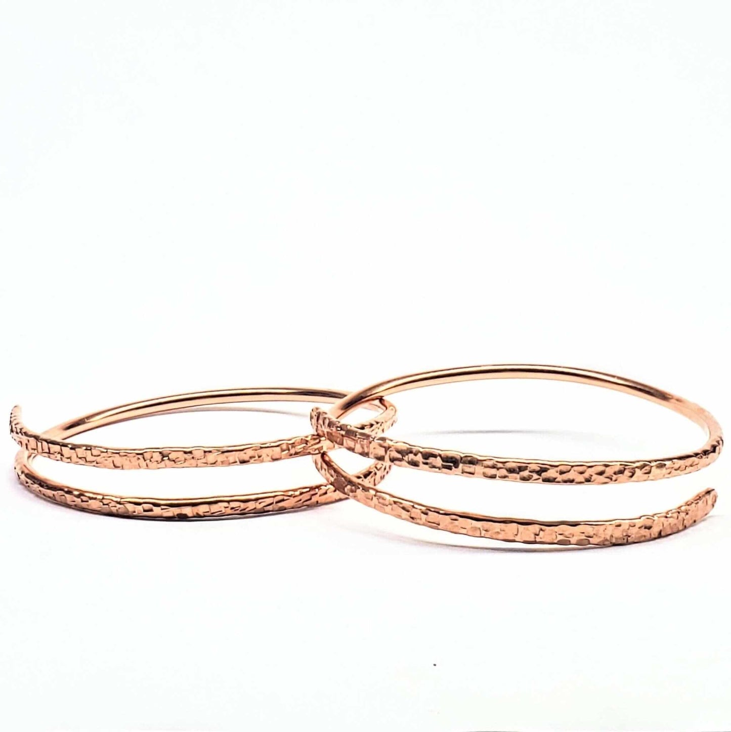 Copper Full Overlap Inter Locking Bangle Set