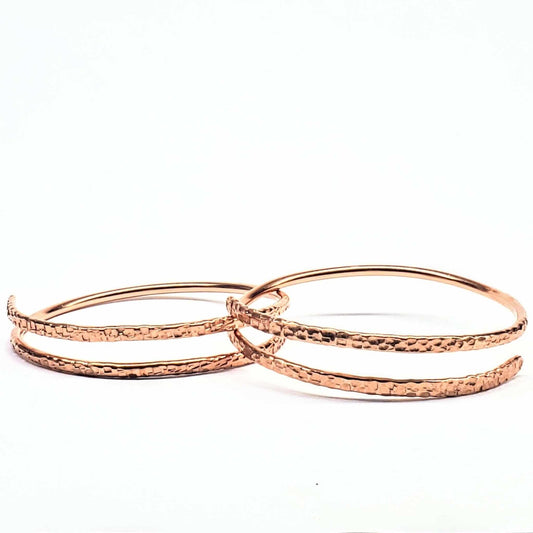 Copper Full Overlap Inter Locking Bangle Set