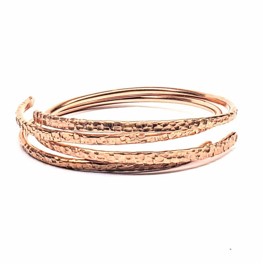 Copper Full Overlap Inter Locking Bangle Set