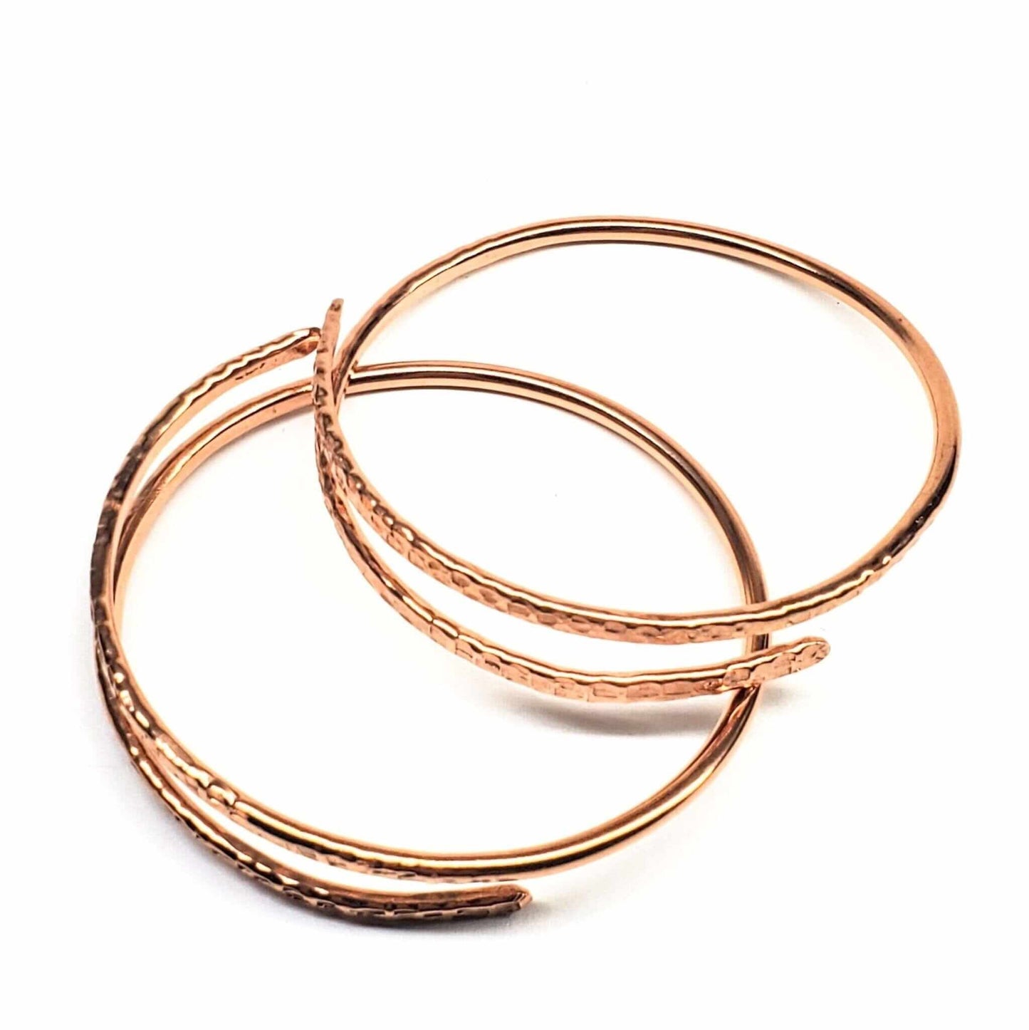 Copper Full Overlap Inter Locking Bangle Set