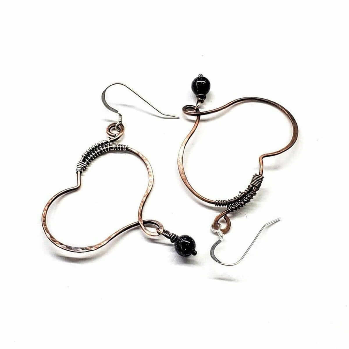 Sculpted Copper Butterfly Wing Abuse Survivor Earrings