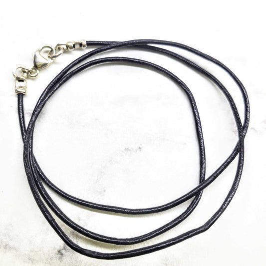 Handmade Various Lengths Smooth Black Leather Necklaces
