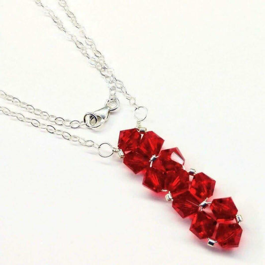 Handmade Wire Colored Woven Crystal Rock Candy Necklace