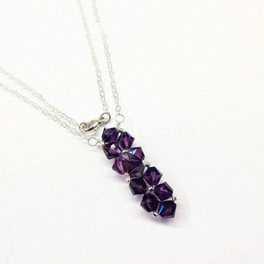 Handmade Wire Colored Woven Crystal Rock Candy Necklace