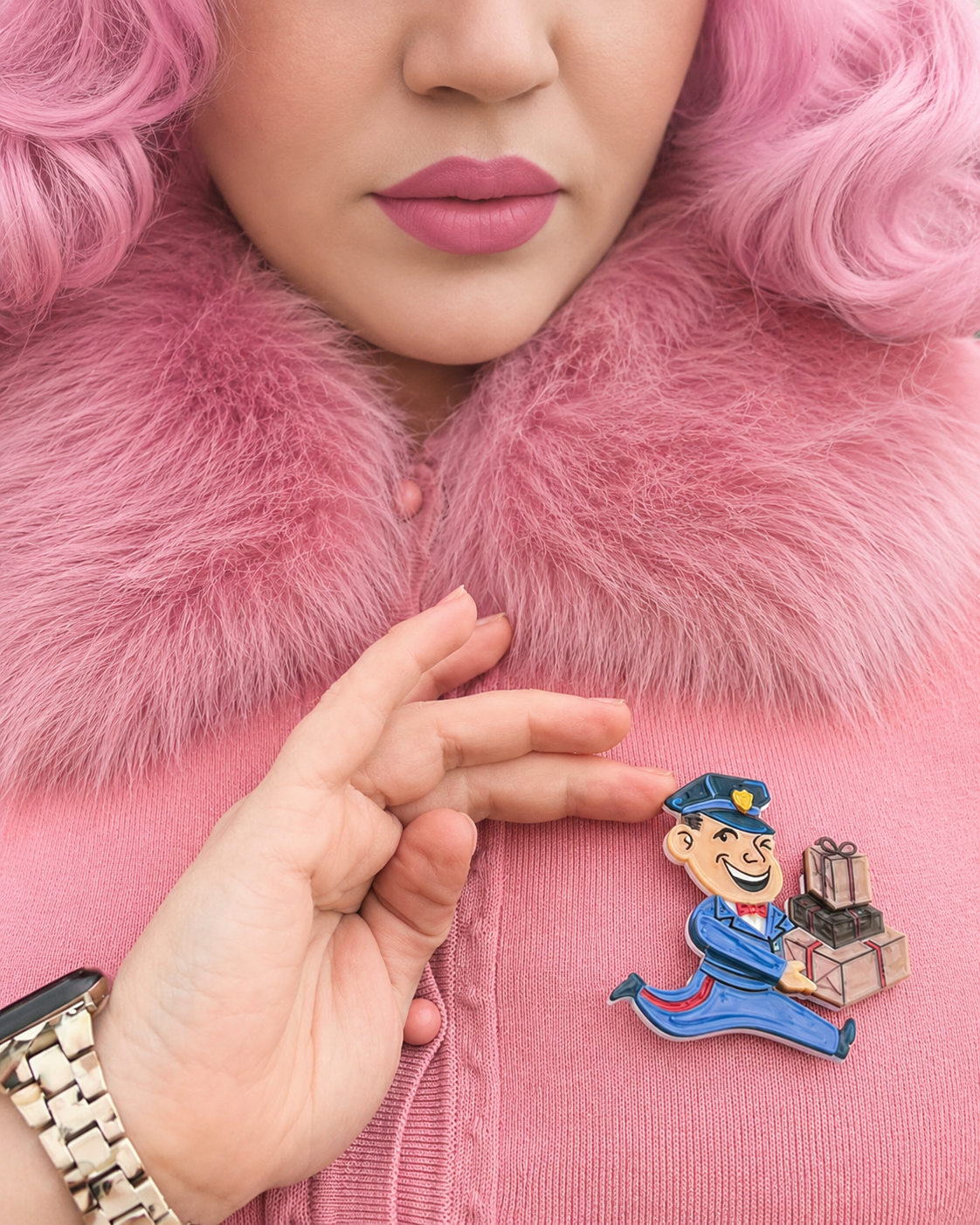 Happy Mail Brooch by 50's Vintage Dame x Lipstick & Chrome