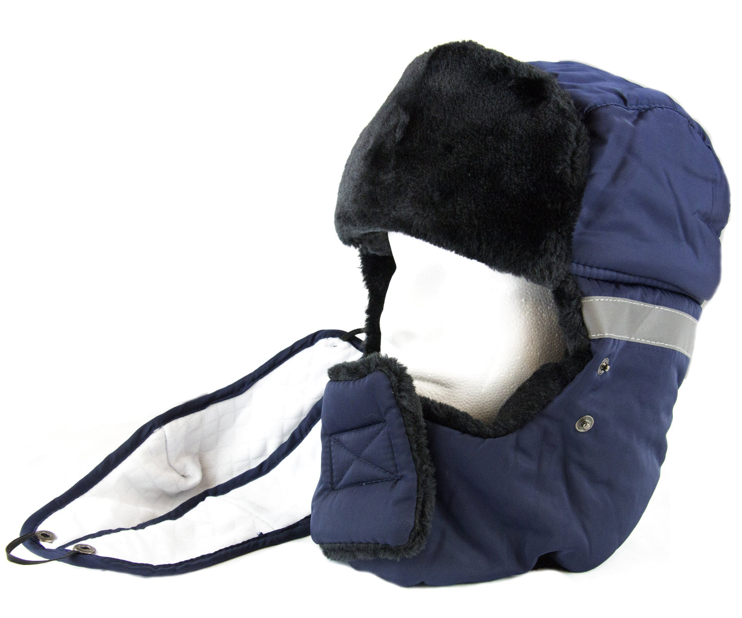 Sakkas Dab Unisex Faux Fur Ushanka Trapper Hat Chin Strap Removable Mask Russian Aviator Trooper Winter Hat for Men & Women