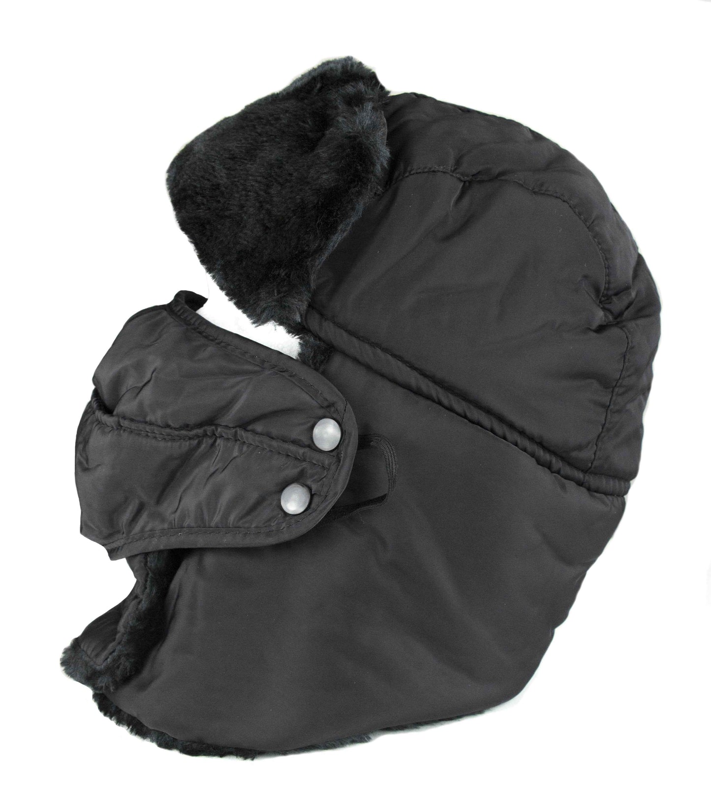 Sakkas Dab Unisex Faux Fur Ushanka Trapper Hat Chin Strap Removable Mask Russian Aviator Trooper Winter Hat for Men & Women