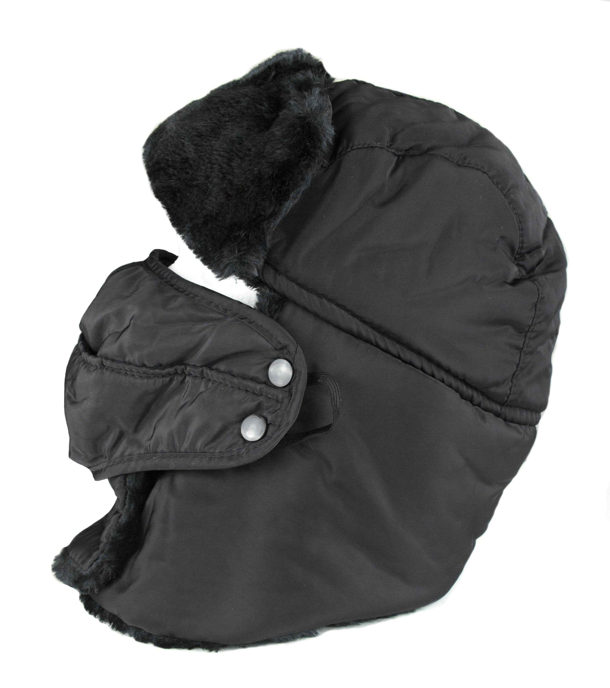 Sakkas Dab Unisex Faux Fur Ushanka Trapper Hat Chin Strap Removable Mask Russian Aviator Trooper Winter Hat for Men & Women