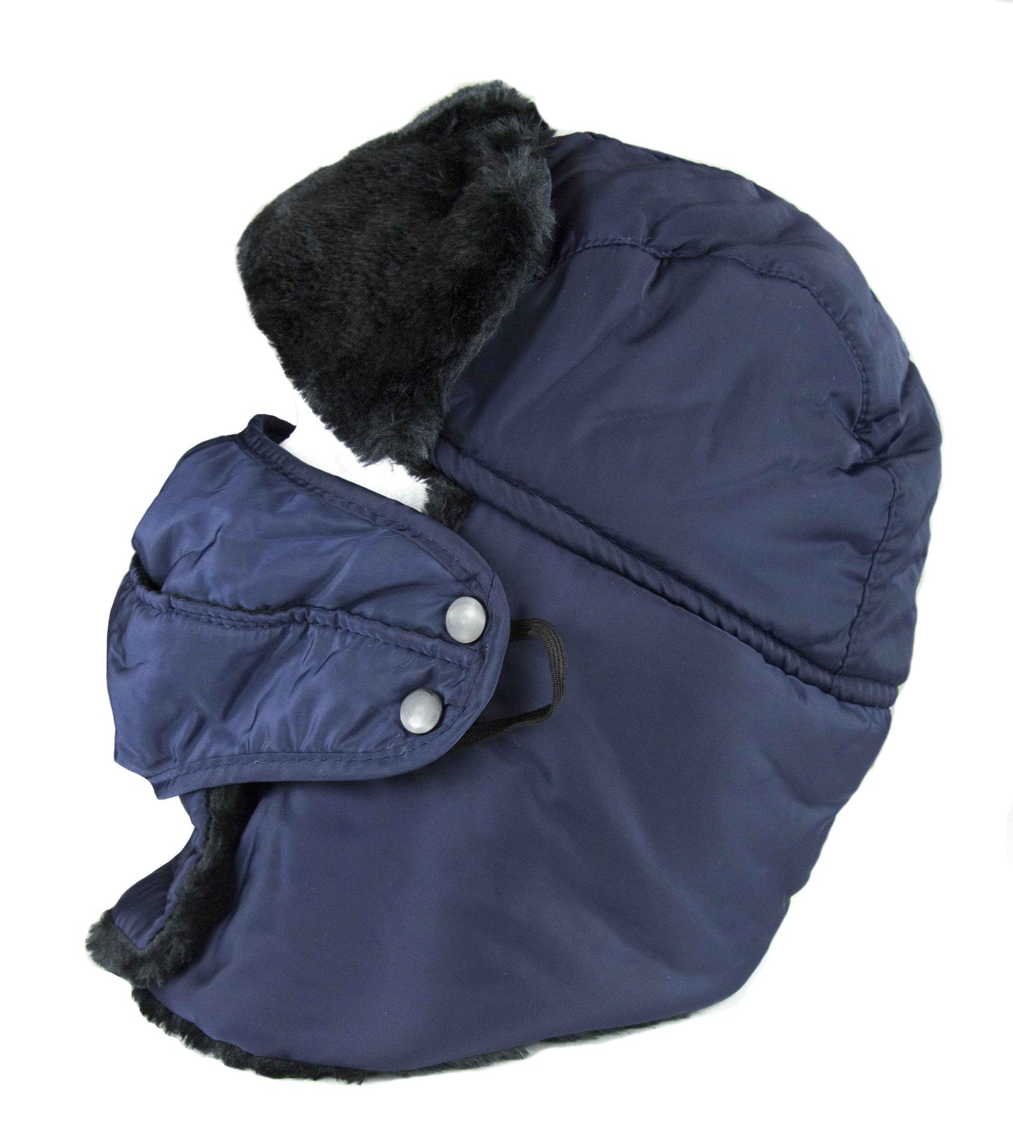 Sakkas Dab Unisex Faux Fur Ushanka Trapper Hat Chin Strap Removable Mask Russian Aviator Trooper Winter Hat for Men & Women