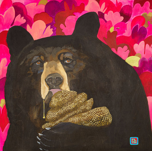Hot Pink Honey Bear Print 12x18