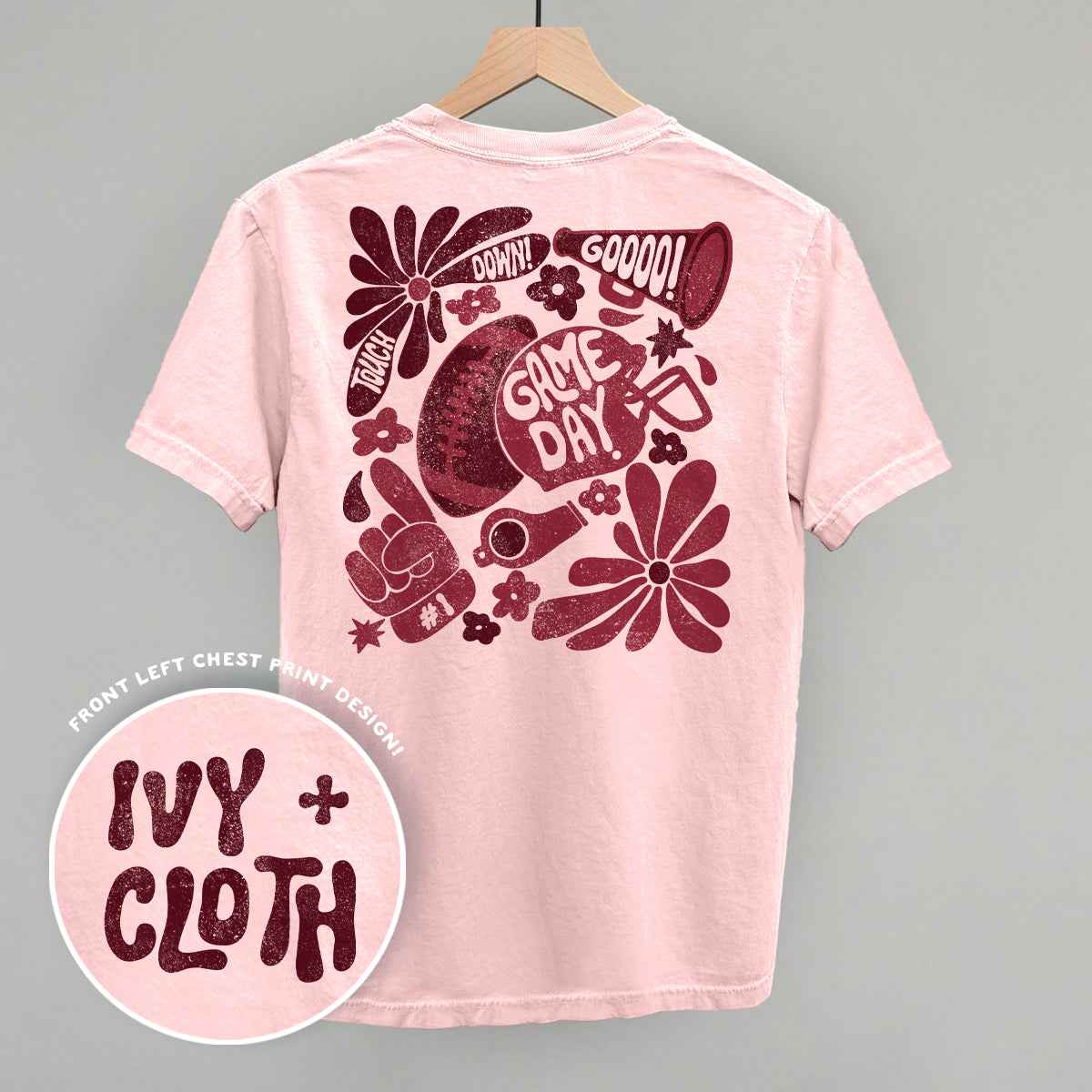 Floral Game Day Maroon (Back Print)