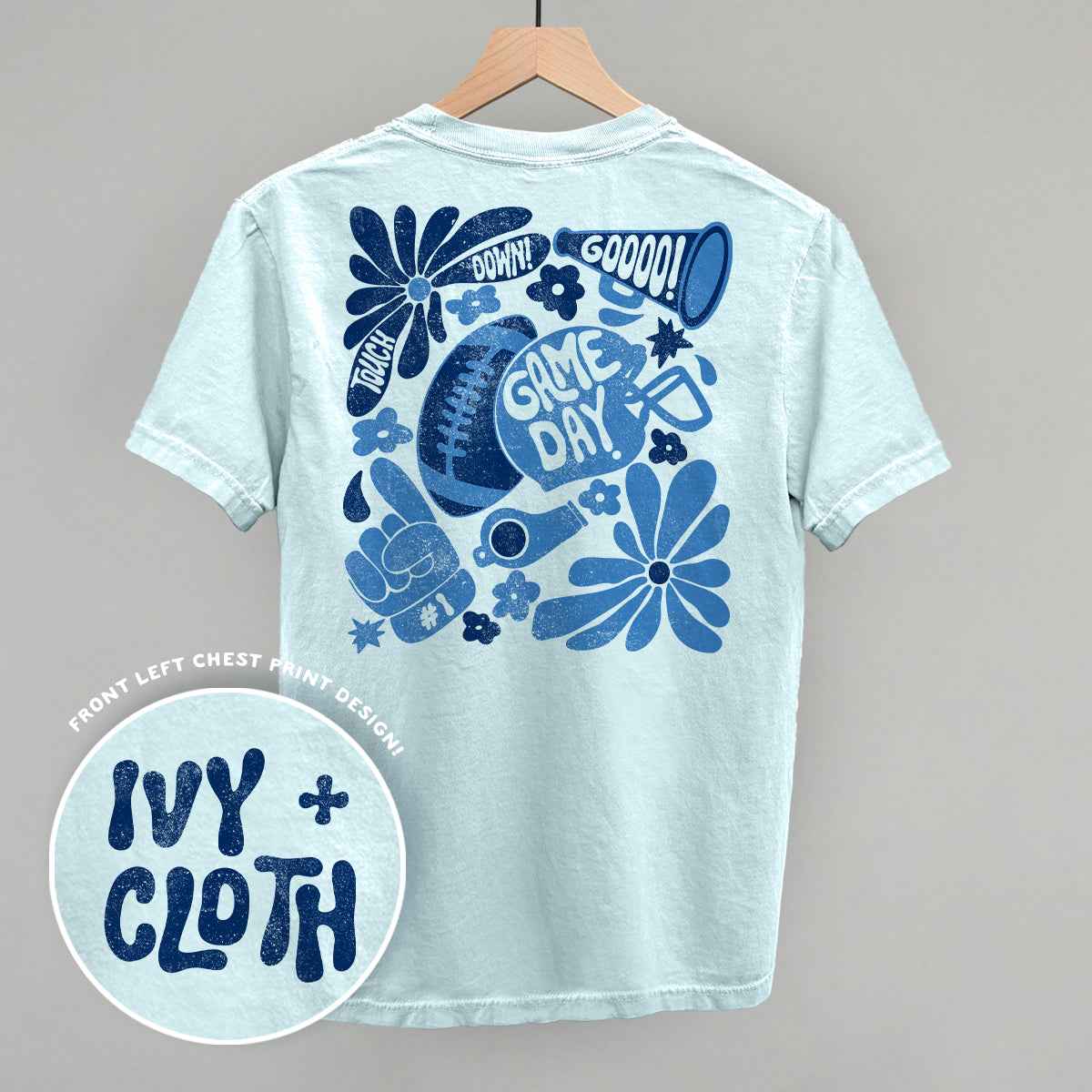 Floral Game Day Blue (Back Print)