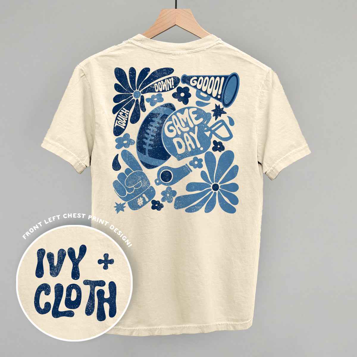 Floral Game Day Blue (Back Print)