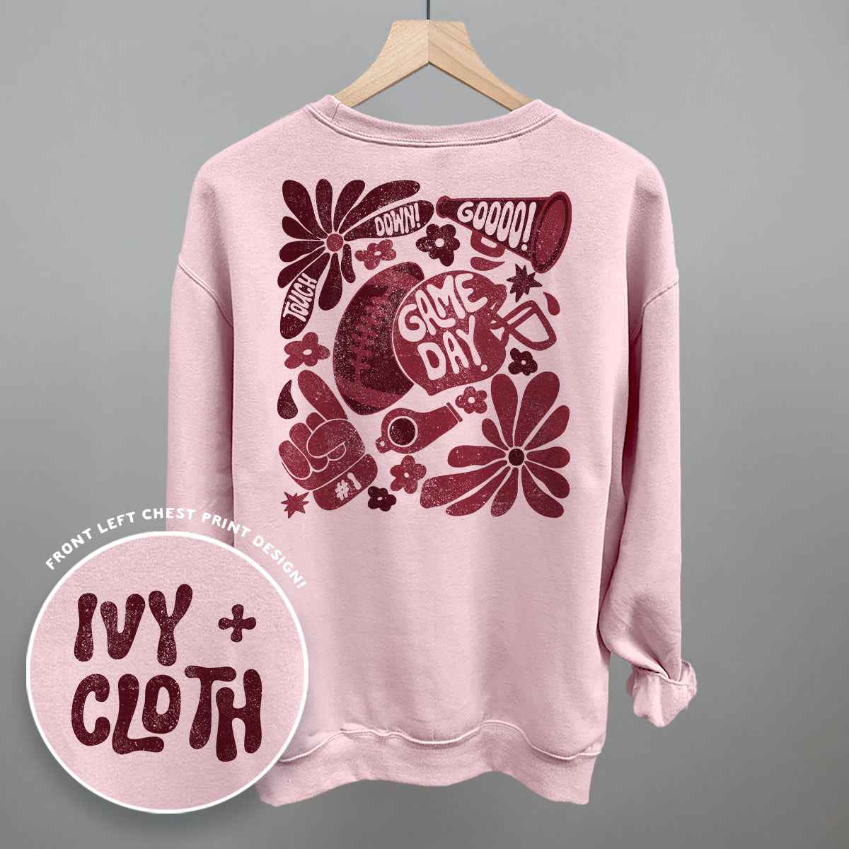 Floral Game Day Maroon (Back Print)