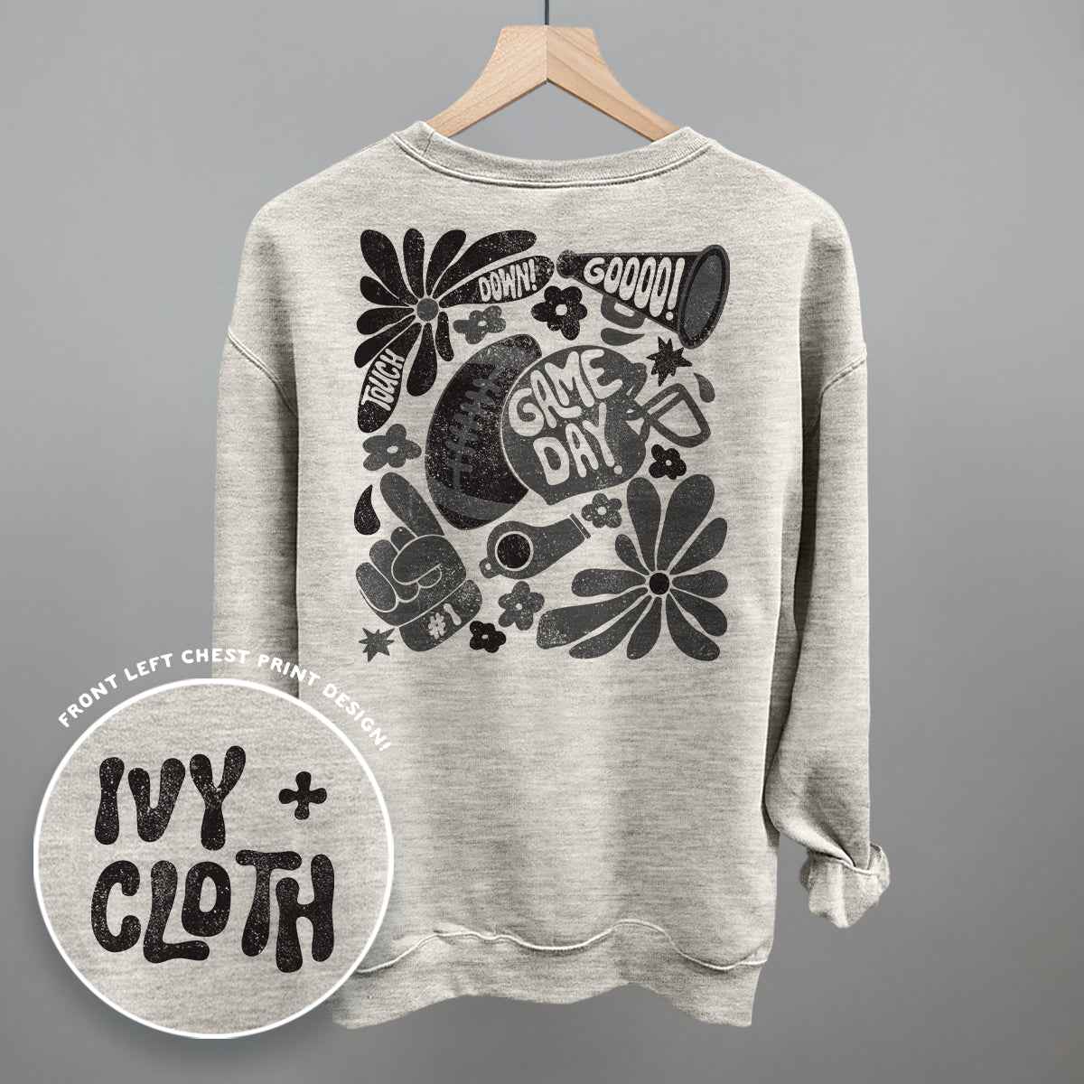 Floral Game Day Black (Back Print)