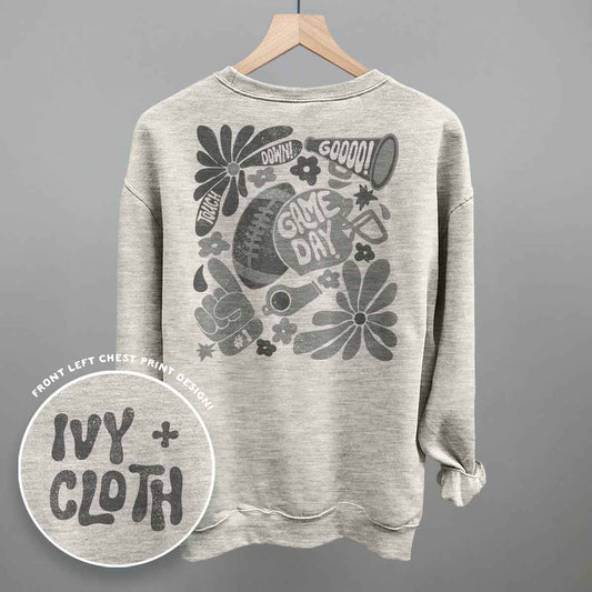Floral Game Day White/Grey (Back Print)