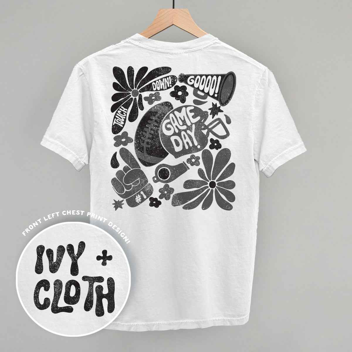 Floral Game Day Black (Back Print)