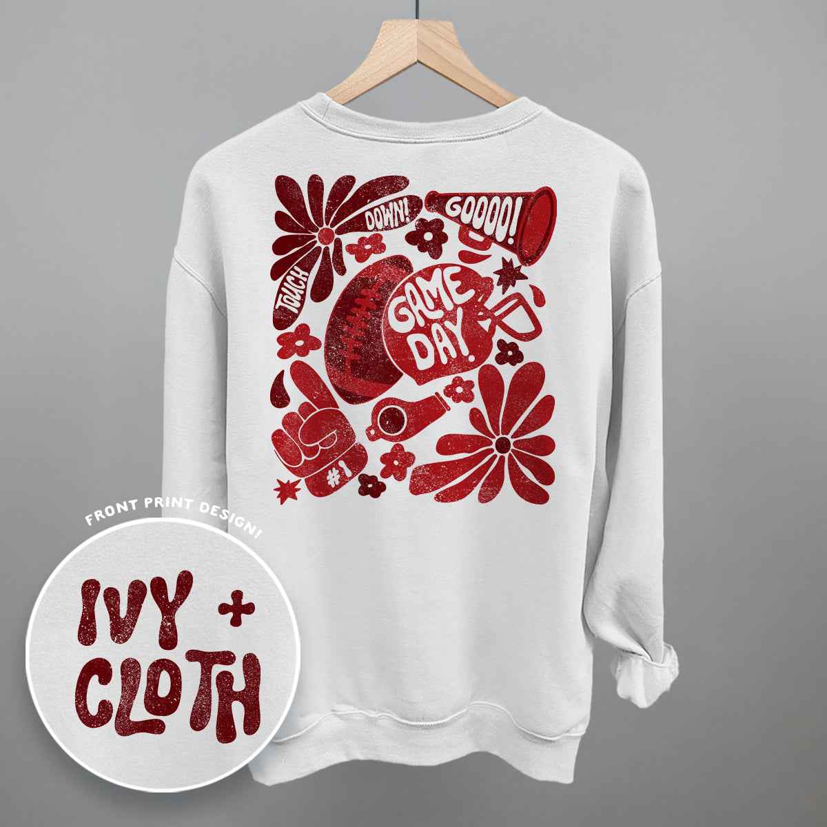 Floral Game Day Red (Back Print)