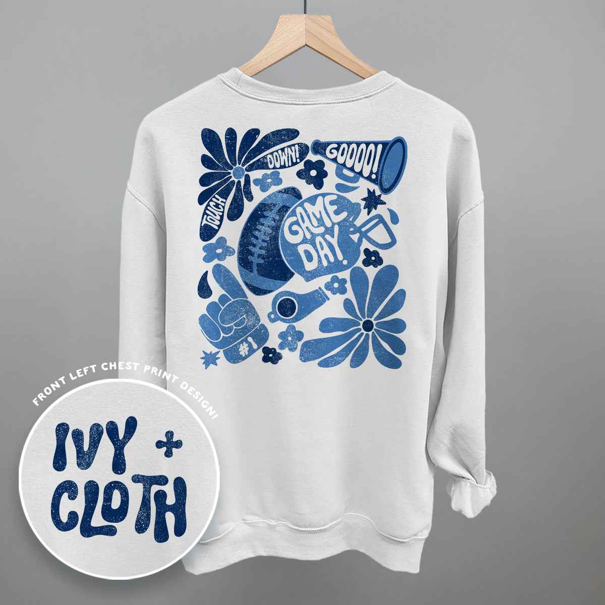 Floral Game Day Blue (Back Print)