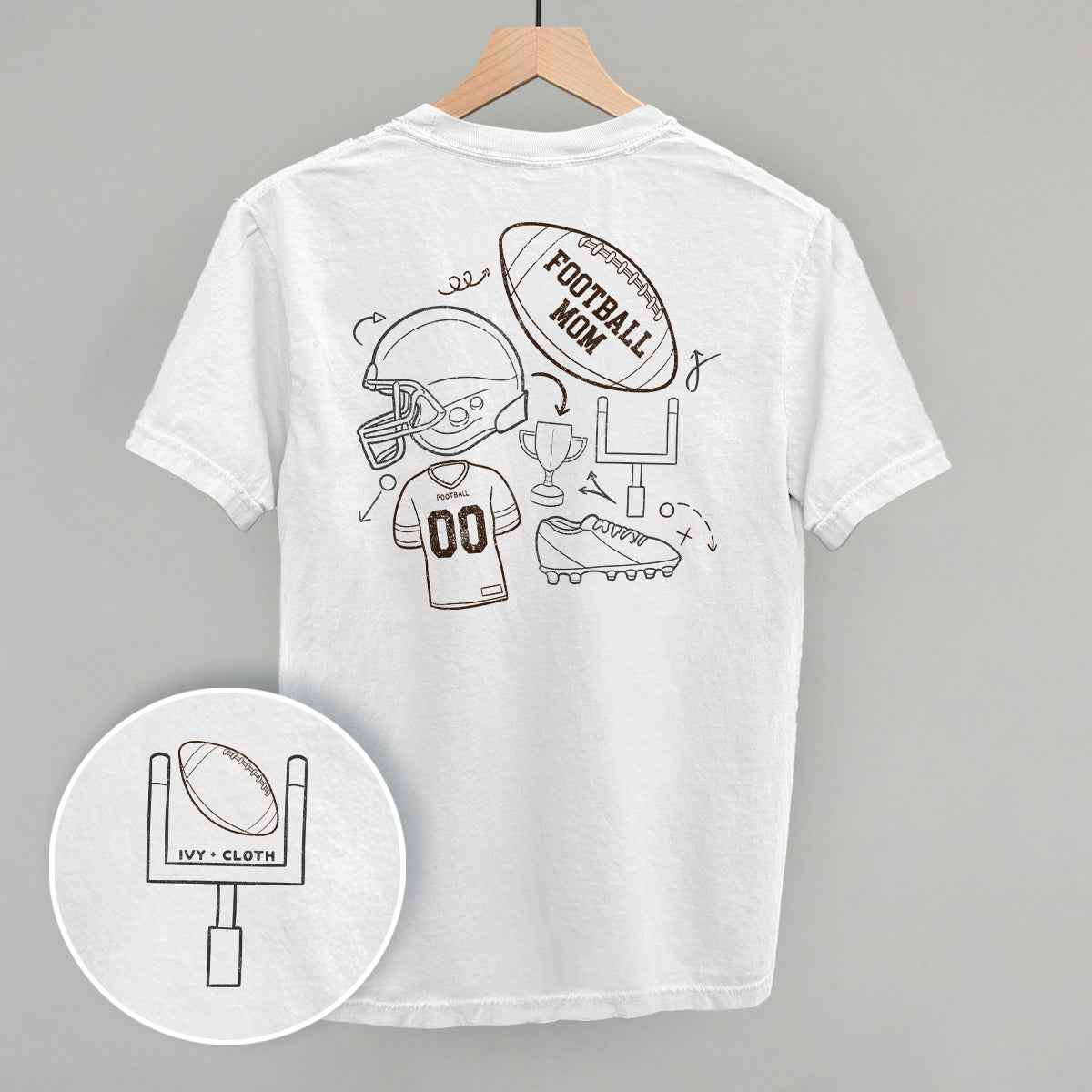 Football Mom Doodle (Back Print)