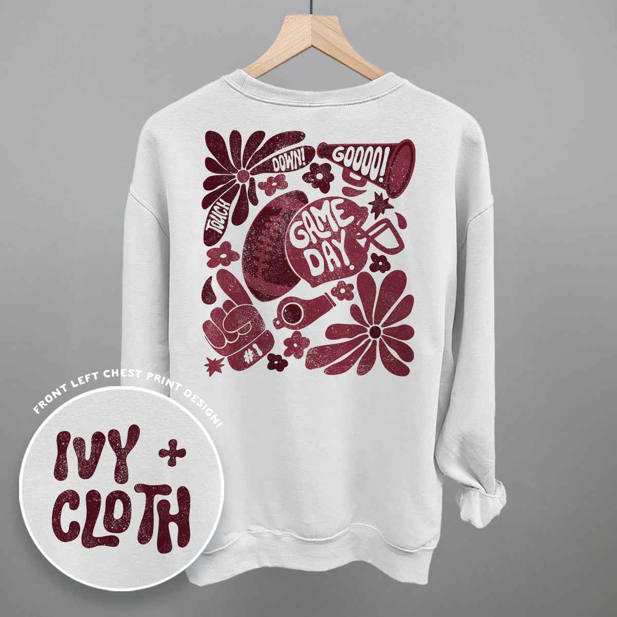Floral Game Day Maroon (Back Print)