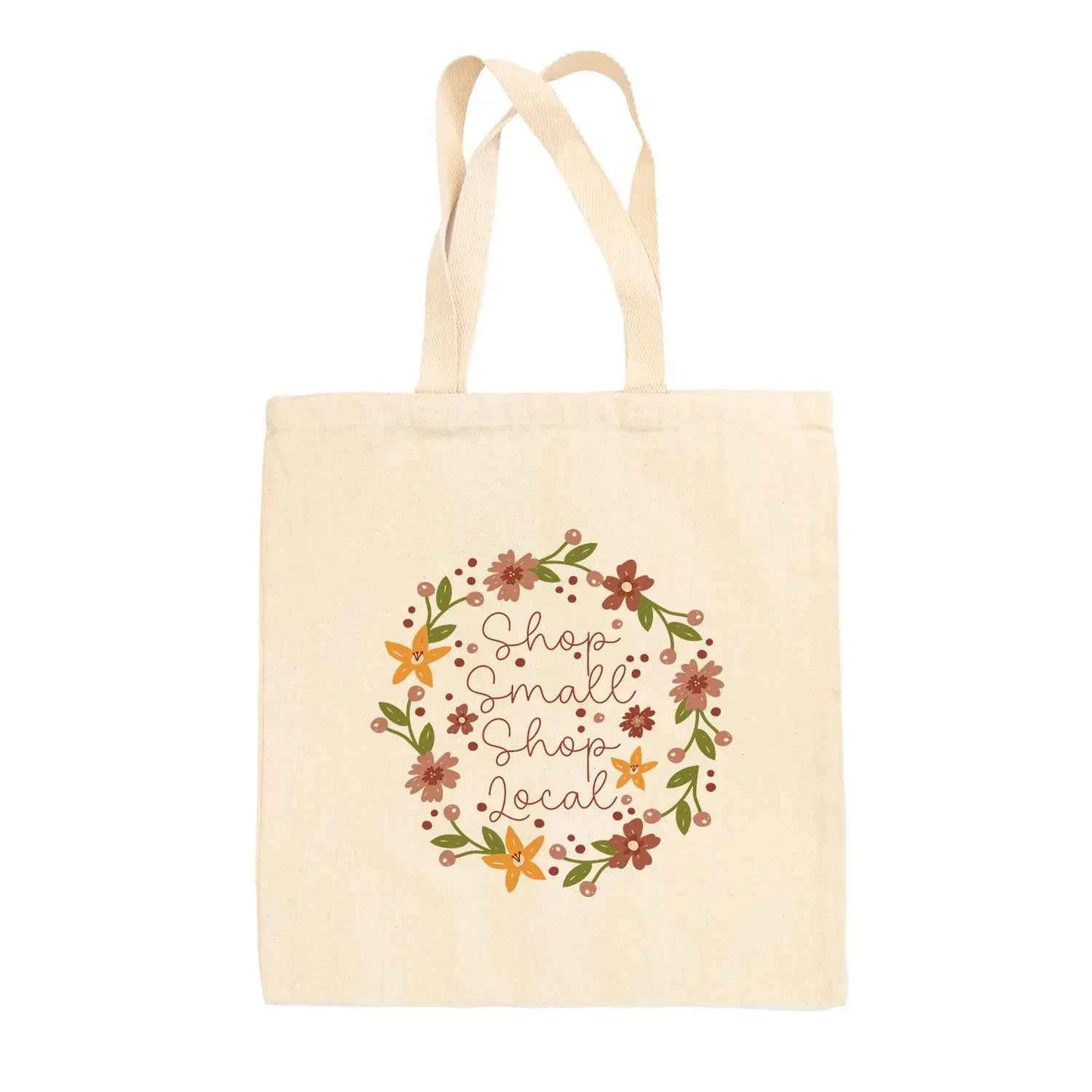 Shop Small Shop Local Wreath Tote Bag