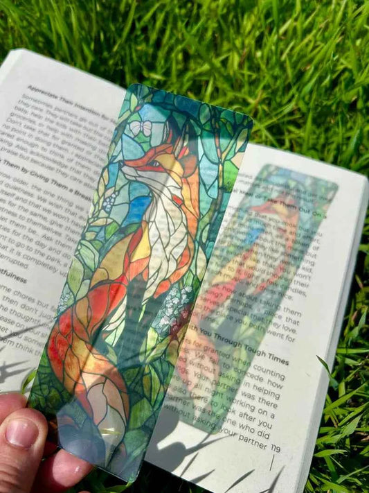 Stained Glass Fox Bookmark - Handcrafted Fox Design, Colorful Nature-Inspired Bookmark, Unique Gift for Animal Lovers, Fox Lover, Vintage