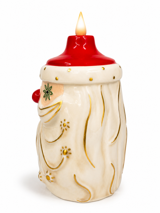 Starry Eyed Santa Candle-Lite | Mid Century Christmas Decor | Vintage Inspired Ceramic Holiday Figurine SHIPS SEPTEMBER