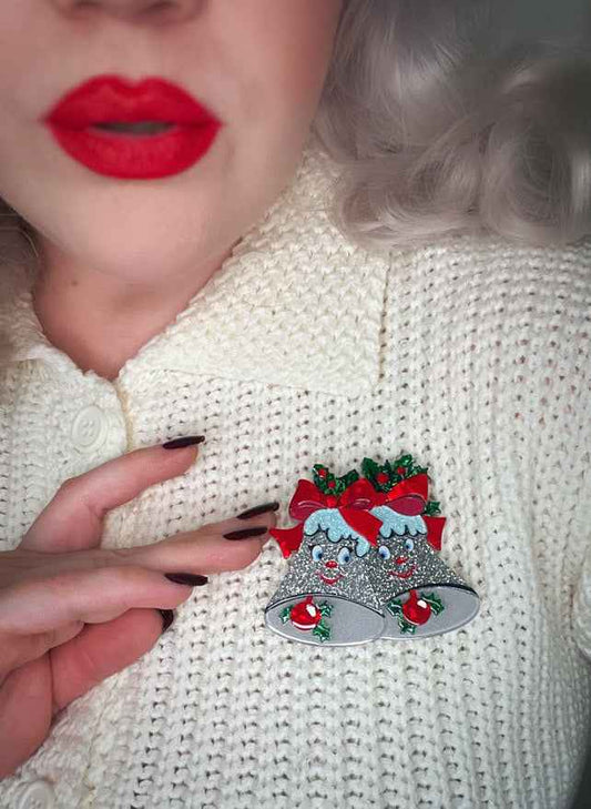 Silver Bells Brooch by Lipstick & Chrome