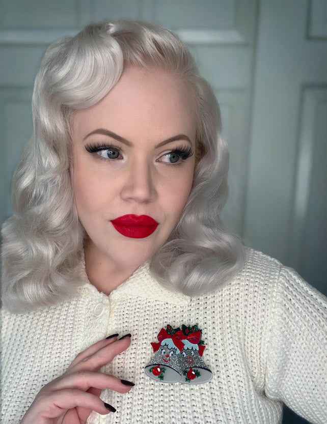 Silver Bells Brooch by Lipstick & Chrome