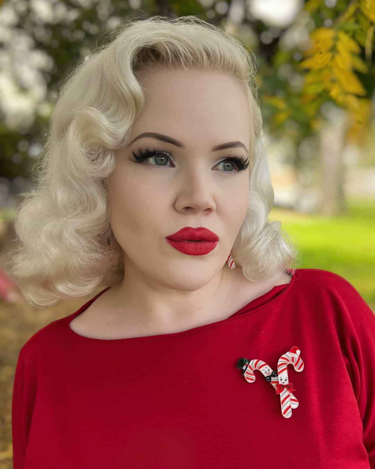 Candy Cane Couple Brooch by 50's Vintage Dame x Lipstick & Chrome