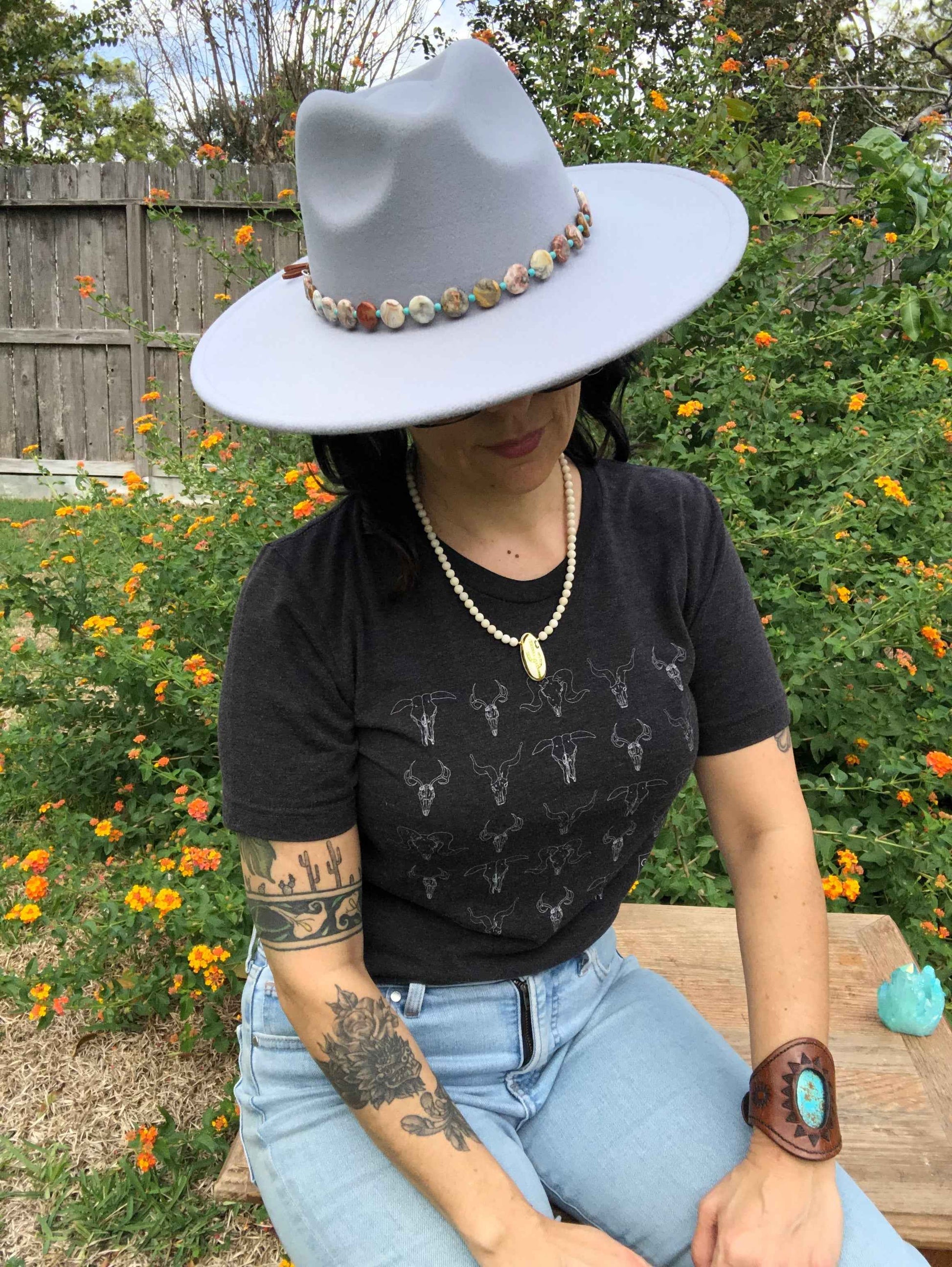 Crazy Lace Agate Hatband, Gemstone Hat Band