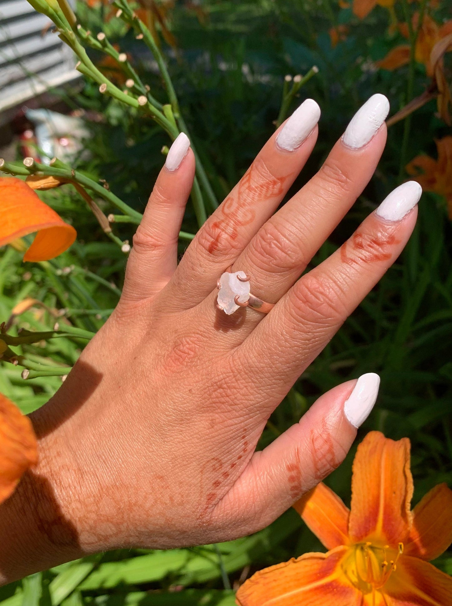 Raw Moonstone Prong Ring
