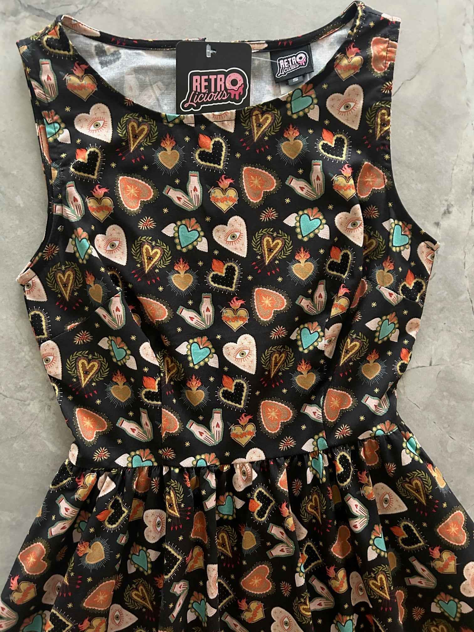 Flaming Hearts Midi Dress