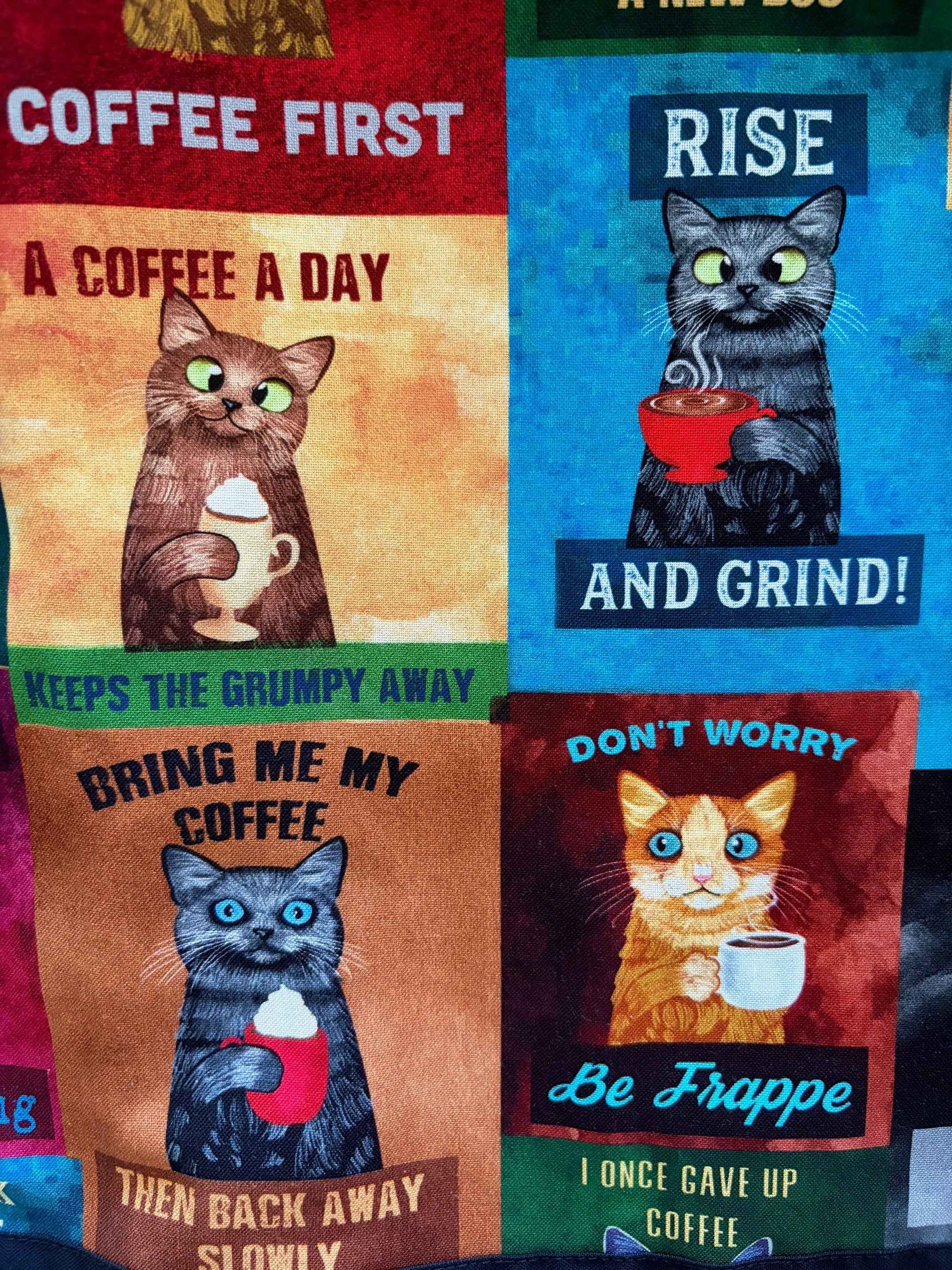 Cats & Coffee Collared Dress