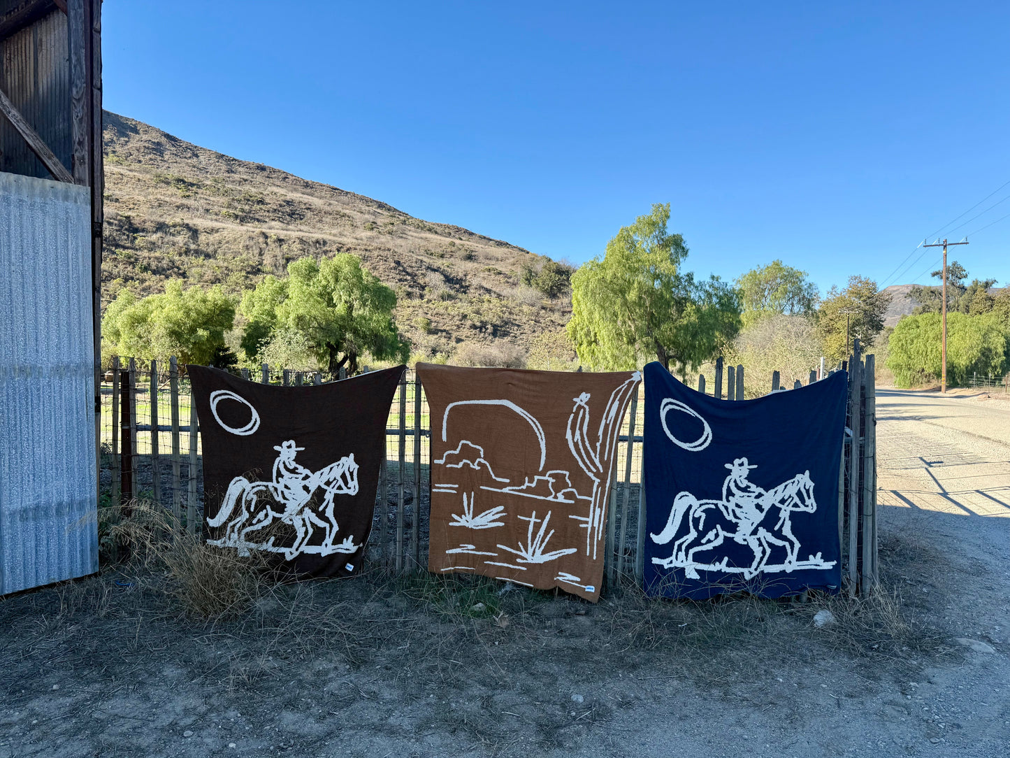 Out West Plush Throw - Saddle Brown