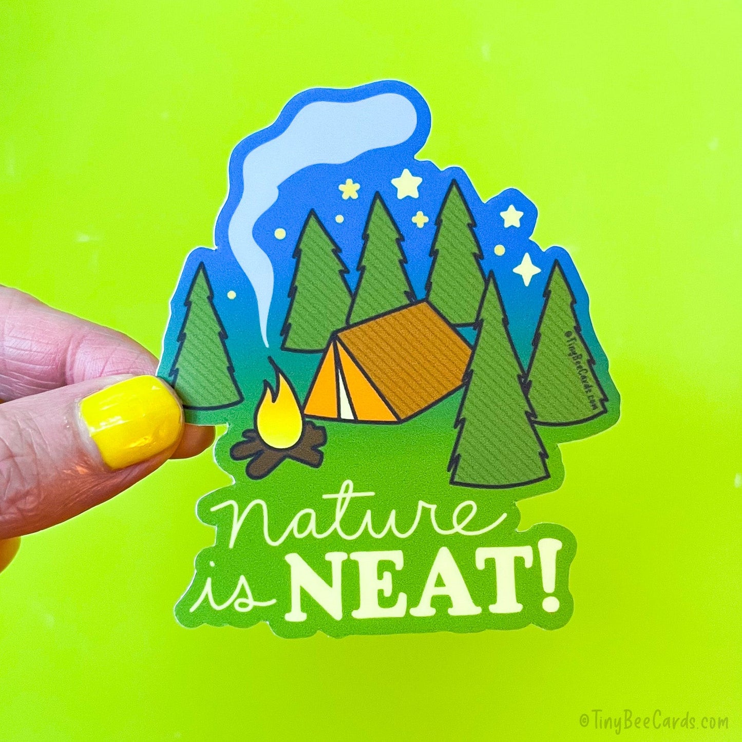 Nature Lover Camping Vinyl Sticker "Nature is Neat!"