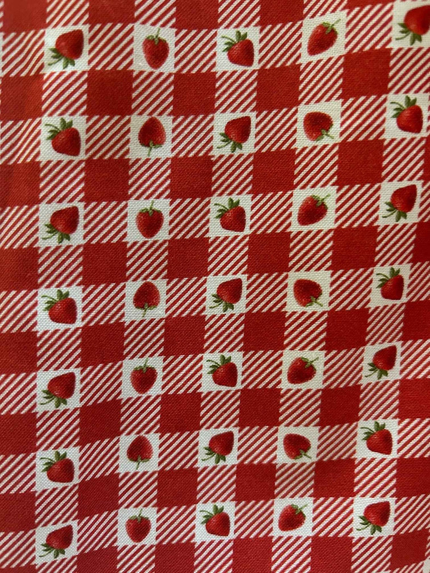 Strawberry Gingham Collared Dress