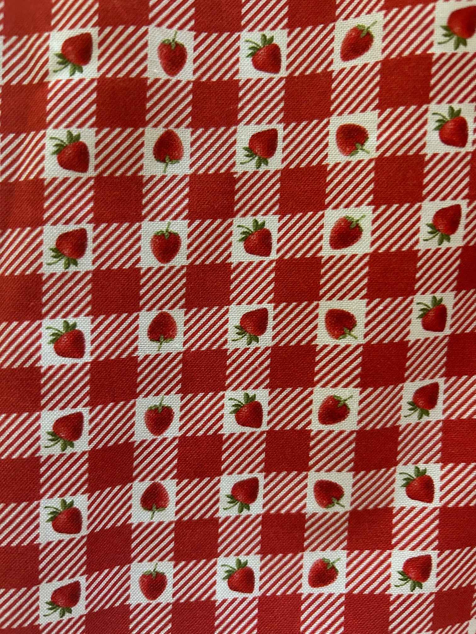 Strawberry Gingham Collared Dress