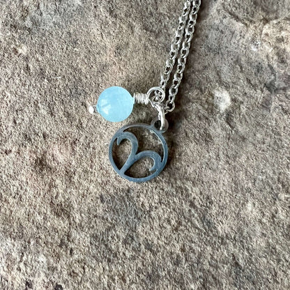 Zodiac Charm & Gemstone Necklace