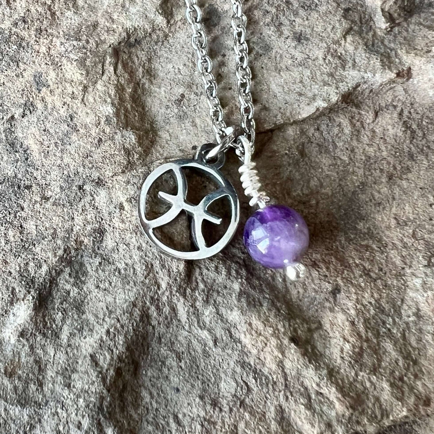 Zodiac Charm & Gemstone Necklace